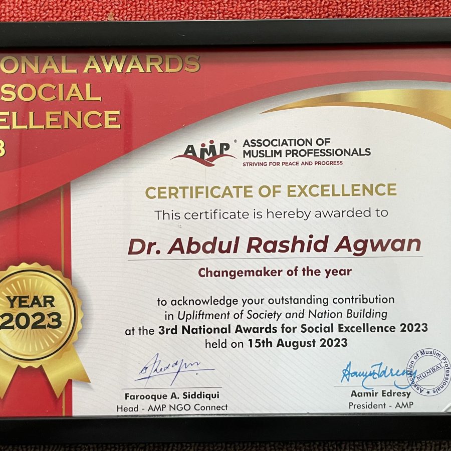 Changemaker of the Year Award by AMP, New Delhi